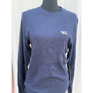 Mens Waffle Crewneck Thermal Shirt Size S NWT Navy Long Sleeve